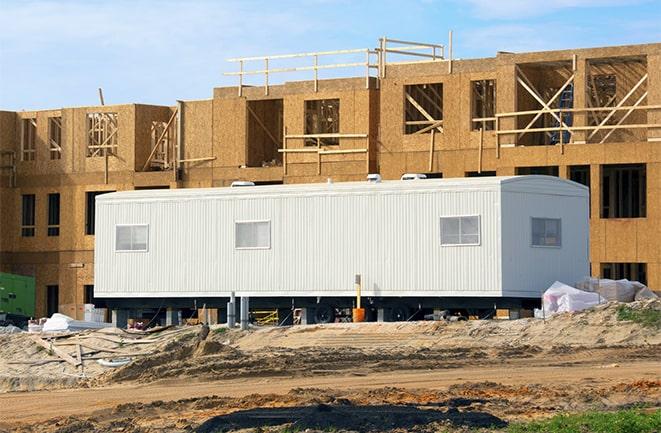 office trailers and equipment rental at a construction site in Woodland